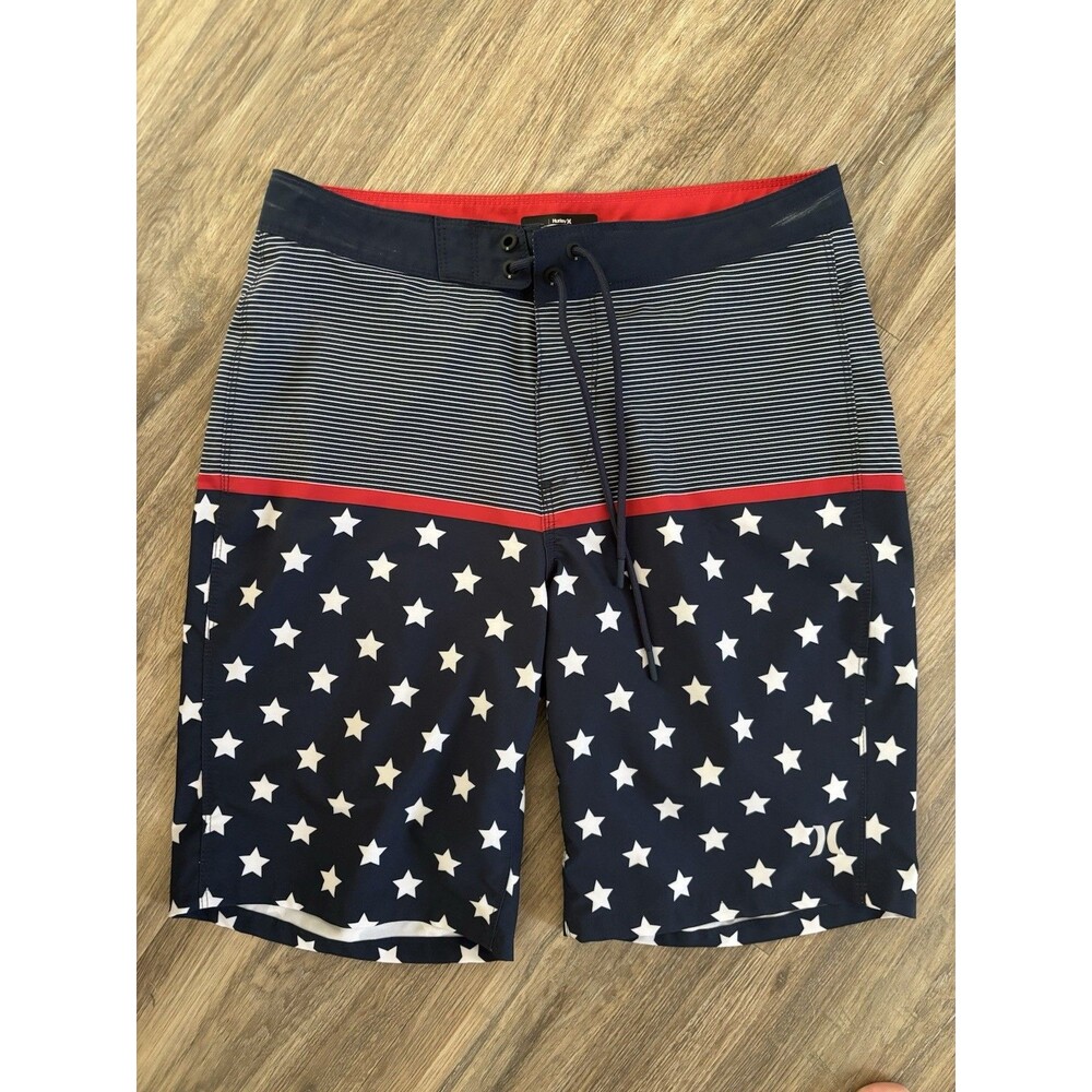Men’s Hurley Stars And Stripes Performance Stretch Board Shorts Sz.30